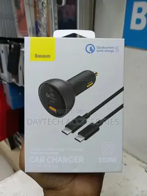 Baseus Qualcomm Quick Charge 5 160w Fast Charge Car Charger.