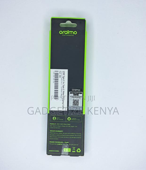 Oraimo Fastline 2 Usb-C to Type C Male Charging Cable (Ocd-154cc) - thumbnail 4