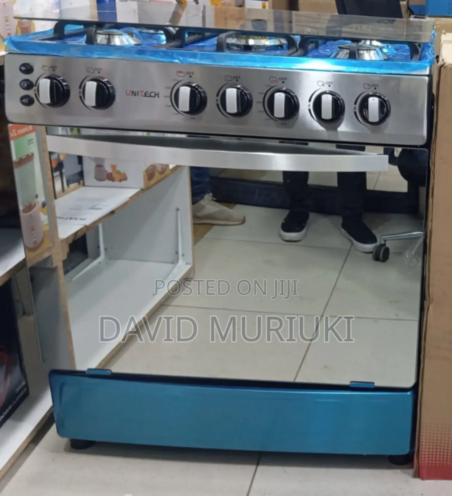 60*80 Unitech 5 Burner Freestanding Full Gas Cooker