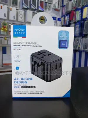 This Is a Brave Travel 20w Gan 3-Port Ac Travel Adapter (Model BTC-36)
