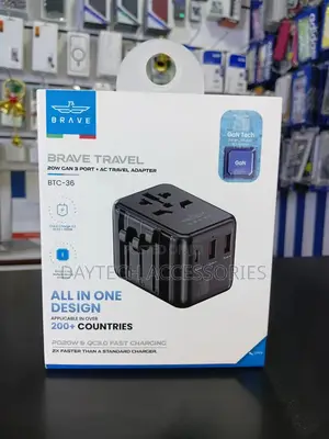 This Is a Brave Travel 20w Gan 3-Port Ac Travel Adapter (Model BTC-36)
