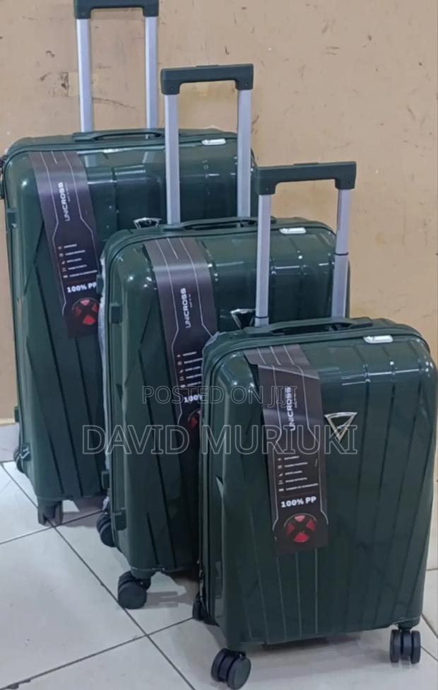 Unbreakable Double Zip Rubber Suitcase Pp 3-in-1 Suitcase Set Hard - thumbnail 3