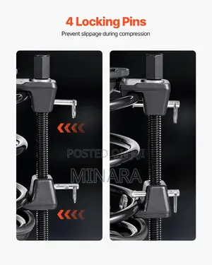 2pcs, Coil Spring Compressor, Strut Removal With Detent Safety Pins