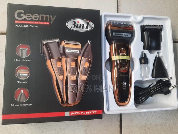 Geemy 3-in-1 Clipper.Rechargeable Shaver.Nose Trimmer.Gm-595 Smoother