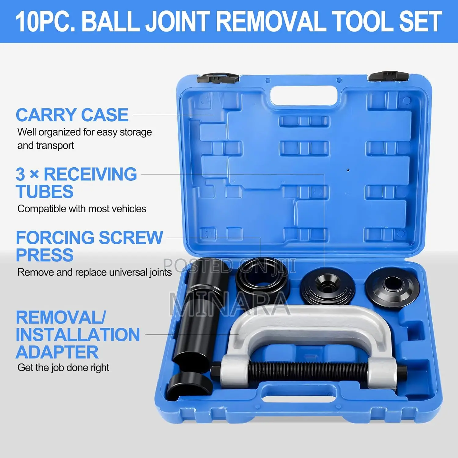10 Pcs, Ball Joint Press U Joint Removal Tool Kit