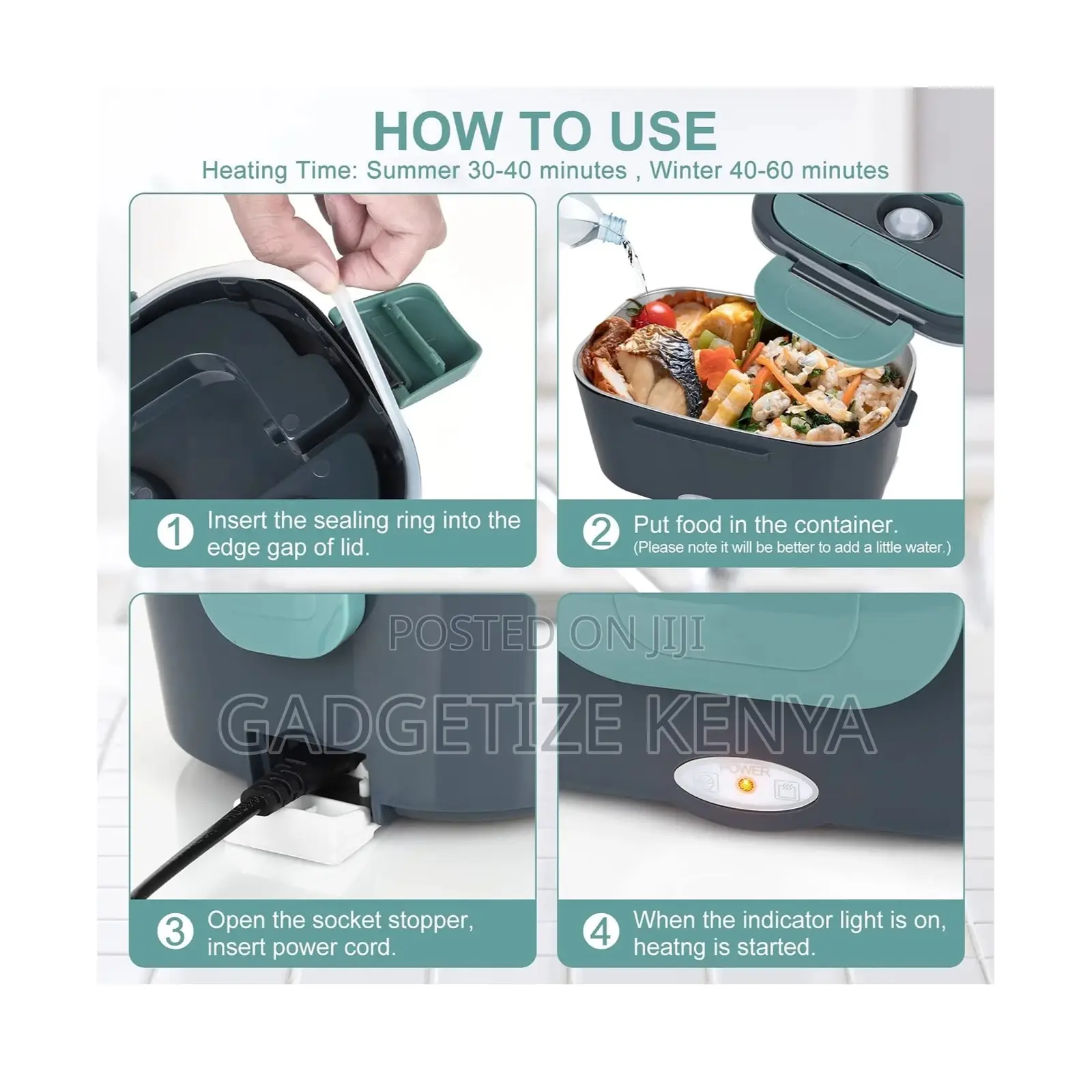 Portable Electric Food Warmer Lunch Box (Stainless Steel Inner Pot)