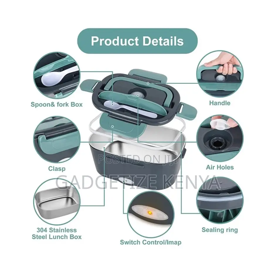 Portable Electric Food Warmer Lunch Box (Stainless Steel Inner Pot)