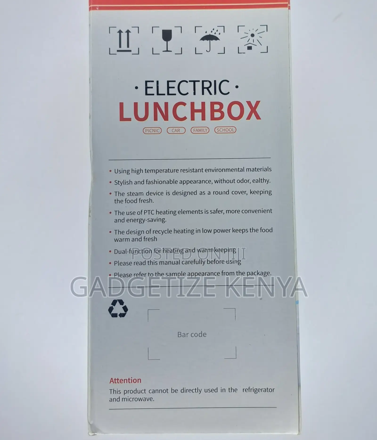 Portable Electric Food Warmer Lunch Box (Stainless Steel Inner Pot)