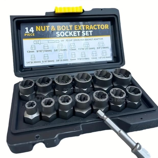 Damaged Nut and Bolt Remover Extractor Socket Spanner Kit