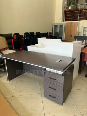 1.6m Executive Office Desk With Drawers – Brown Finish