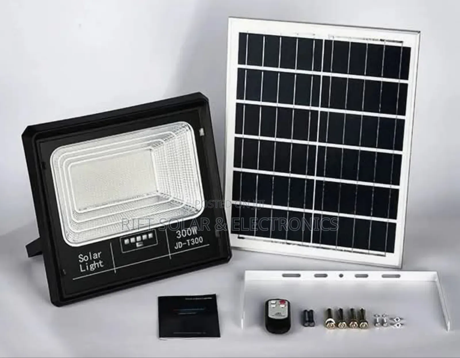 12 Hours Inbuilt Lithium Battery 300 Watts Solar Floodlight 12 Hours