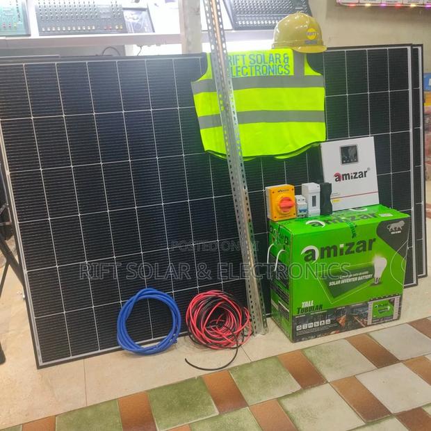 1kva Amizar Off-Grid Package - 200ah Tubular Battery - (2)575w Solar - main view