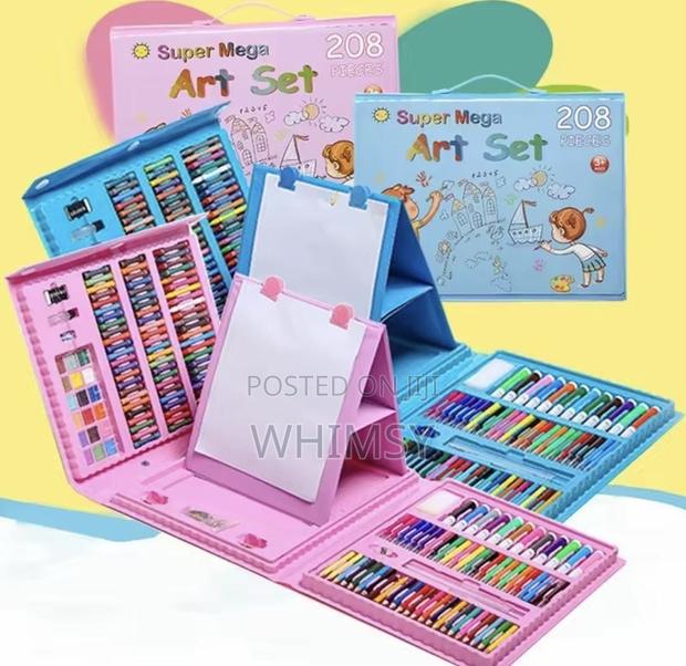 * 208-Piece Portable Kids' Art Set (Pink / Blue )
