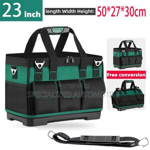 Tool Bag Heavy Duty Open Mouth Hard Base With Rectangle Zipper Top Lid