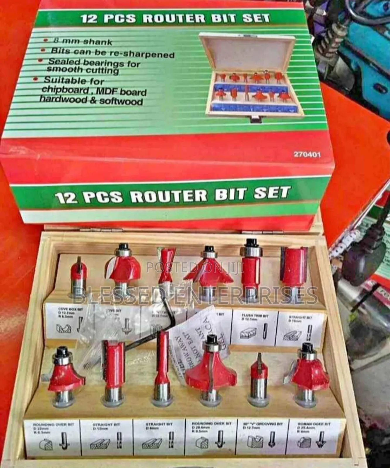 12 Piece Router Bit Set/Router Bit Set