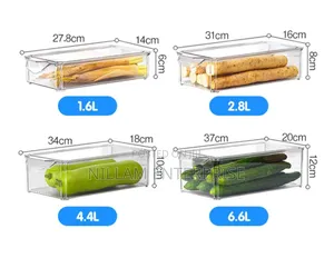 4 PCS Big Capacity Bpa-Free Stackable Acrylic Fridge Organizer