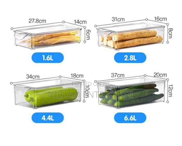 4 PCS Big Capacity Bpa-Free Stackable Acrylic Fridge Organizer - thumbnail 3