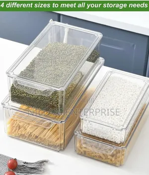 4 PCS Big Capacity Bpa-Free Stackable Acrylic Fridge Organizer