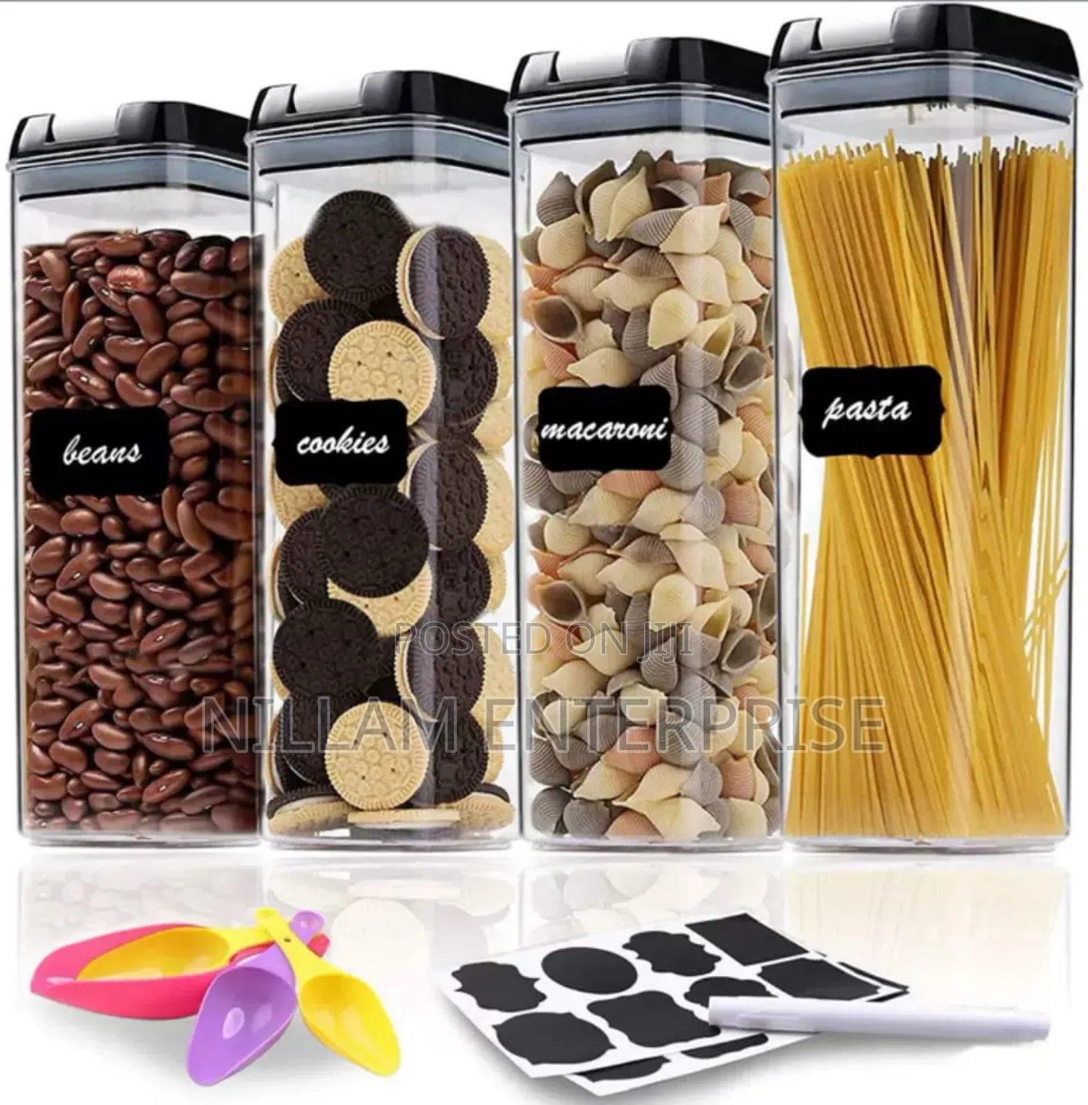 Large Capacity 4pcs Transparent Acrylic Cereal Food Containers*