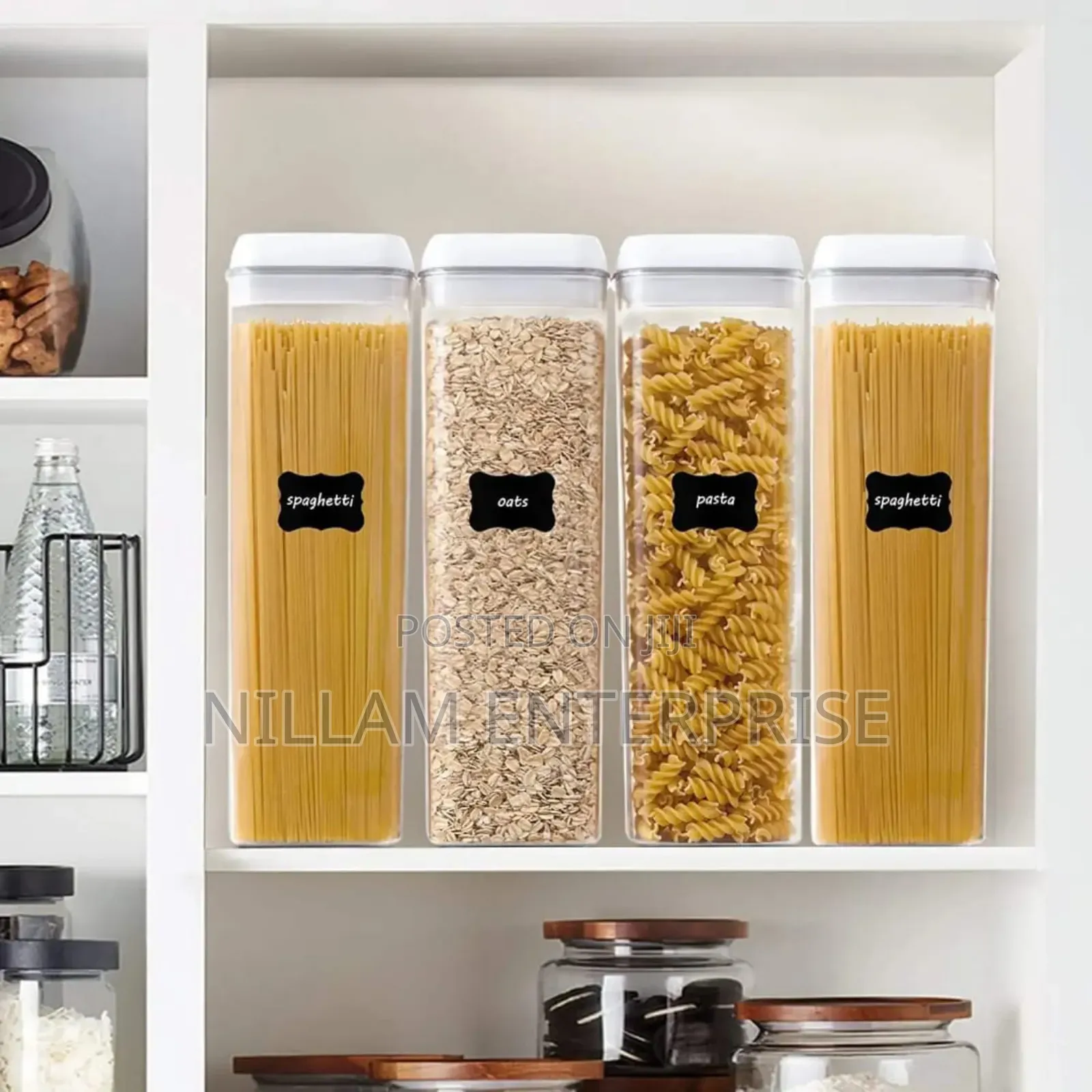 Large Capacity 4pcs Transparent Acrylic Cereal Food Containers*