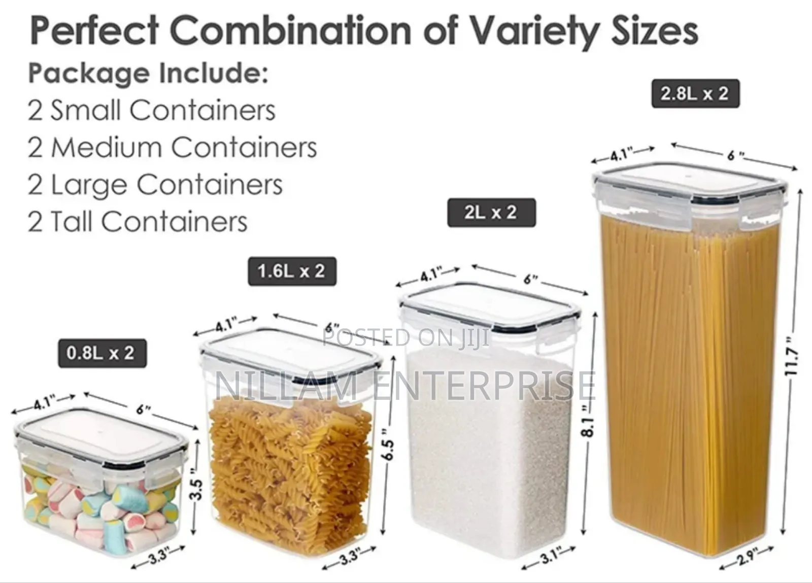 *8 PCS Food/Pantry Storage Containers*