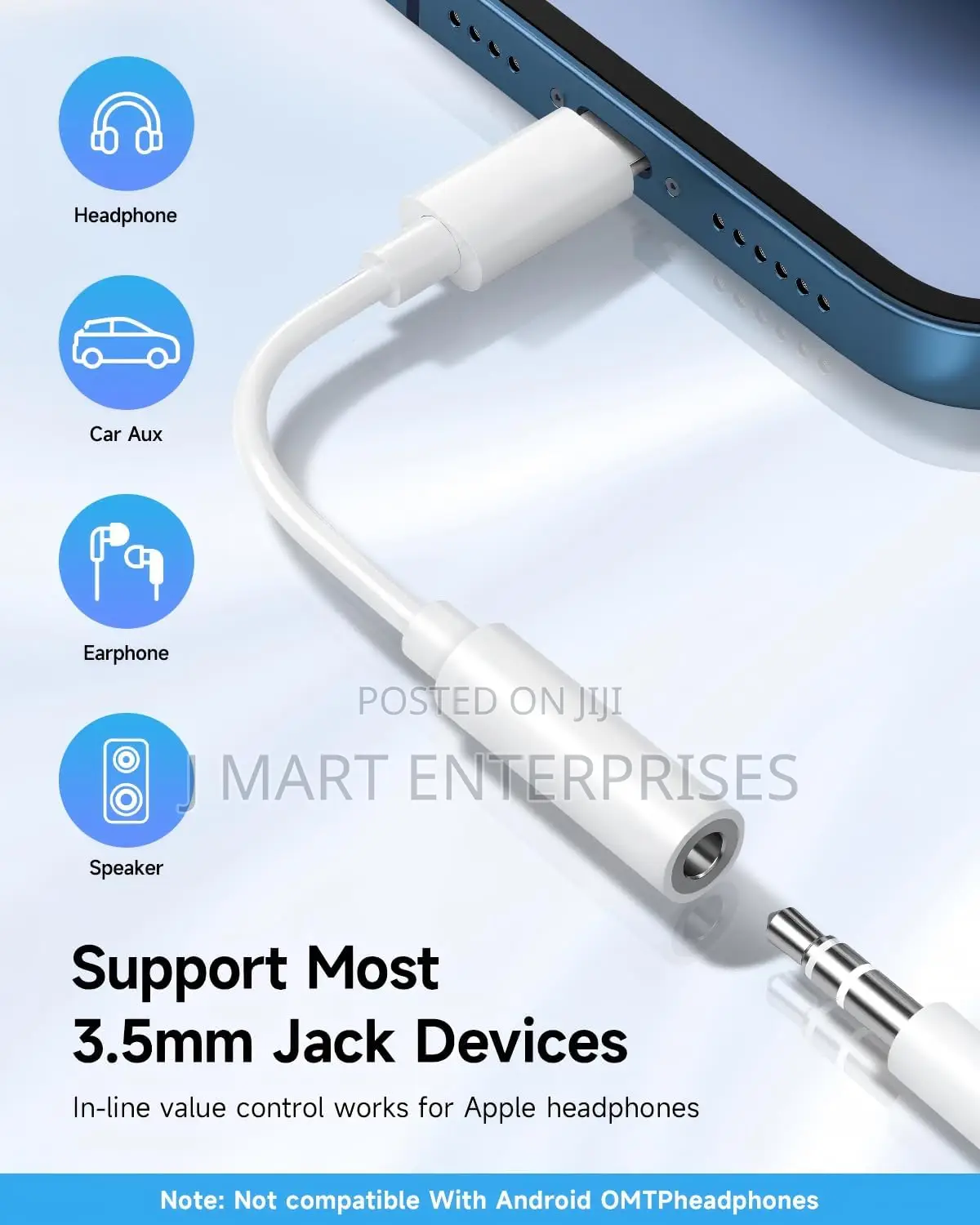 2 Pack Lightning to 3.5 Mm Headphone Jack Adapter