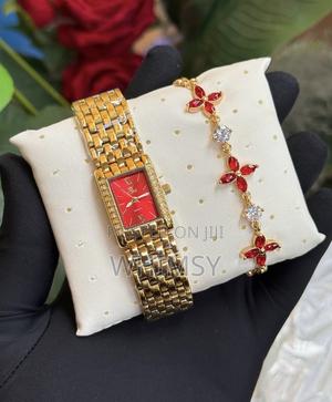 Olevs Luxury Jewel Ladies L Quartz Watch Bracelet Set.