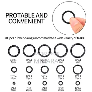 200 Pcs, O-Ring Seals, 15 Sizes, Nitrile Rubber Gasket Washers