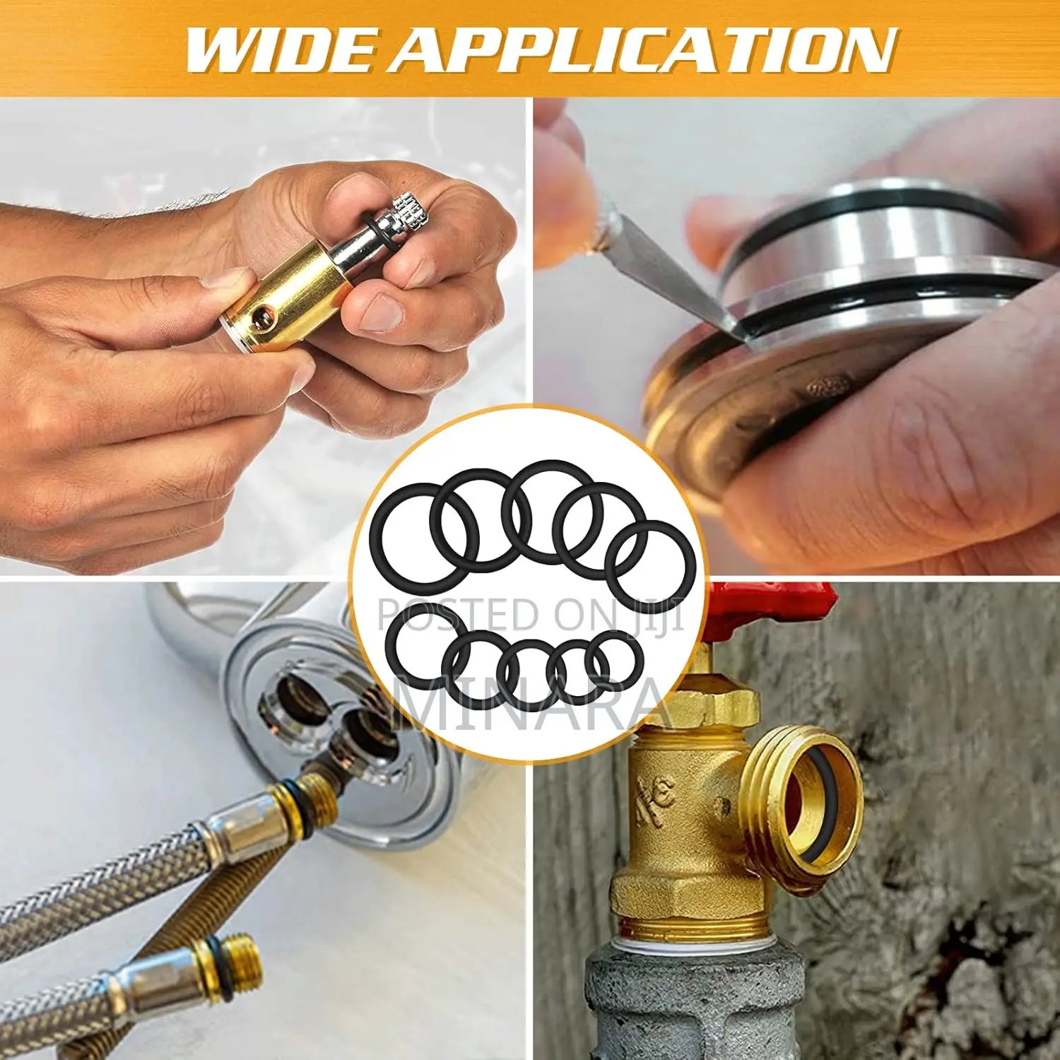 200 Pcs, O-Ring Seals, 15 Sizes, Nitrile Rubber Gasket Washers