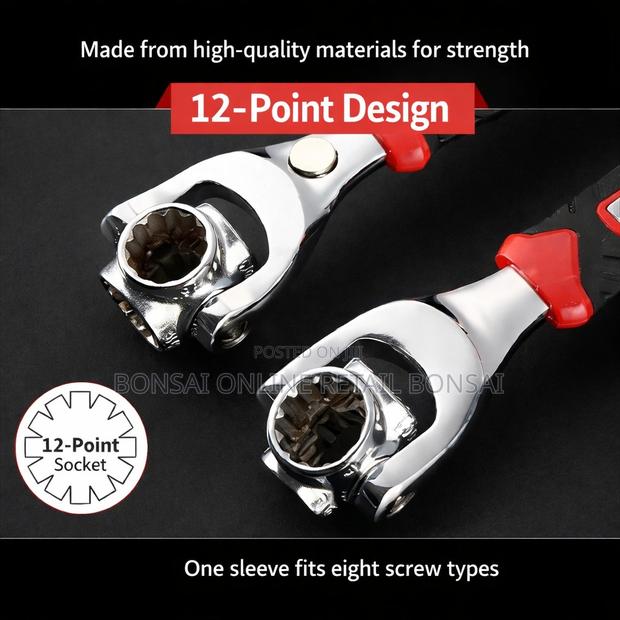 52-in-1 Universal Socket Wrench, Multi-Functional Rotary Dog Bone Tool - thumbnail 4
