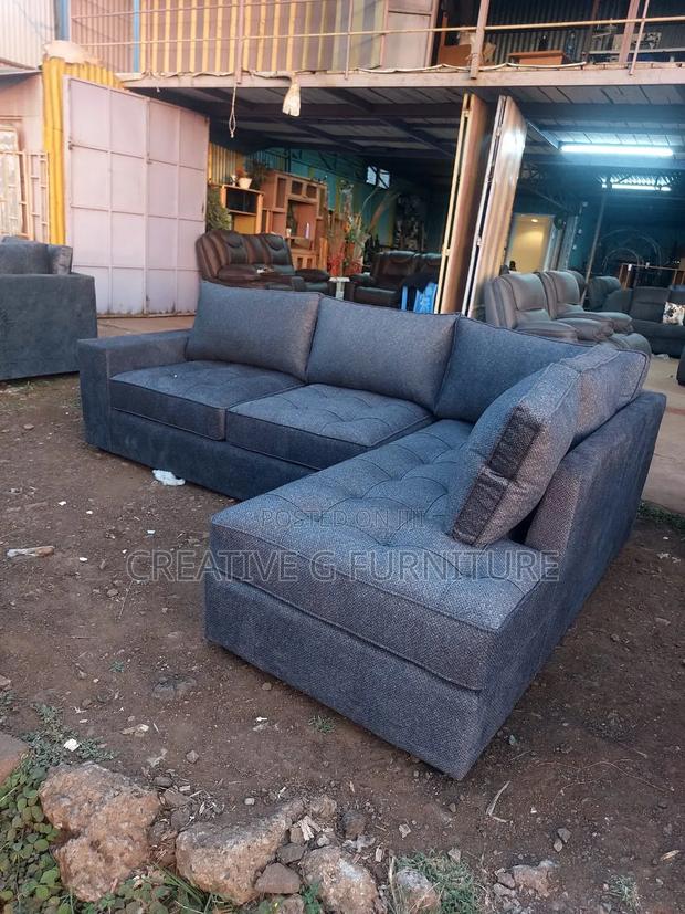A Comfortable Gray L-Shape Sofa