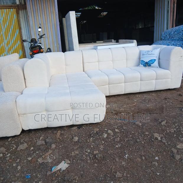 A Cram White Bubble L-Shape Sofa - main view