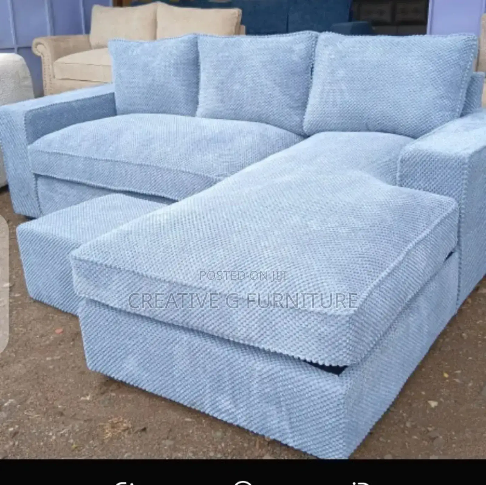 A Grey L-Shape Sofa