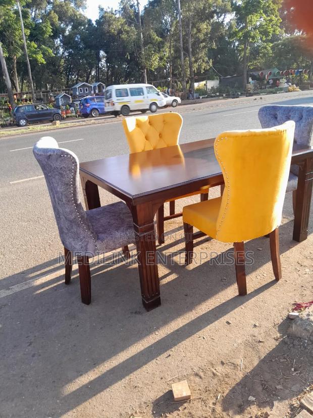 Wooden Upholstered Dinner Table Set - main view