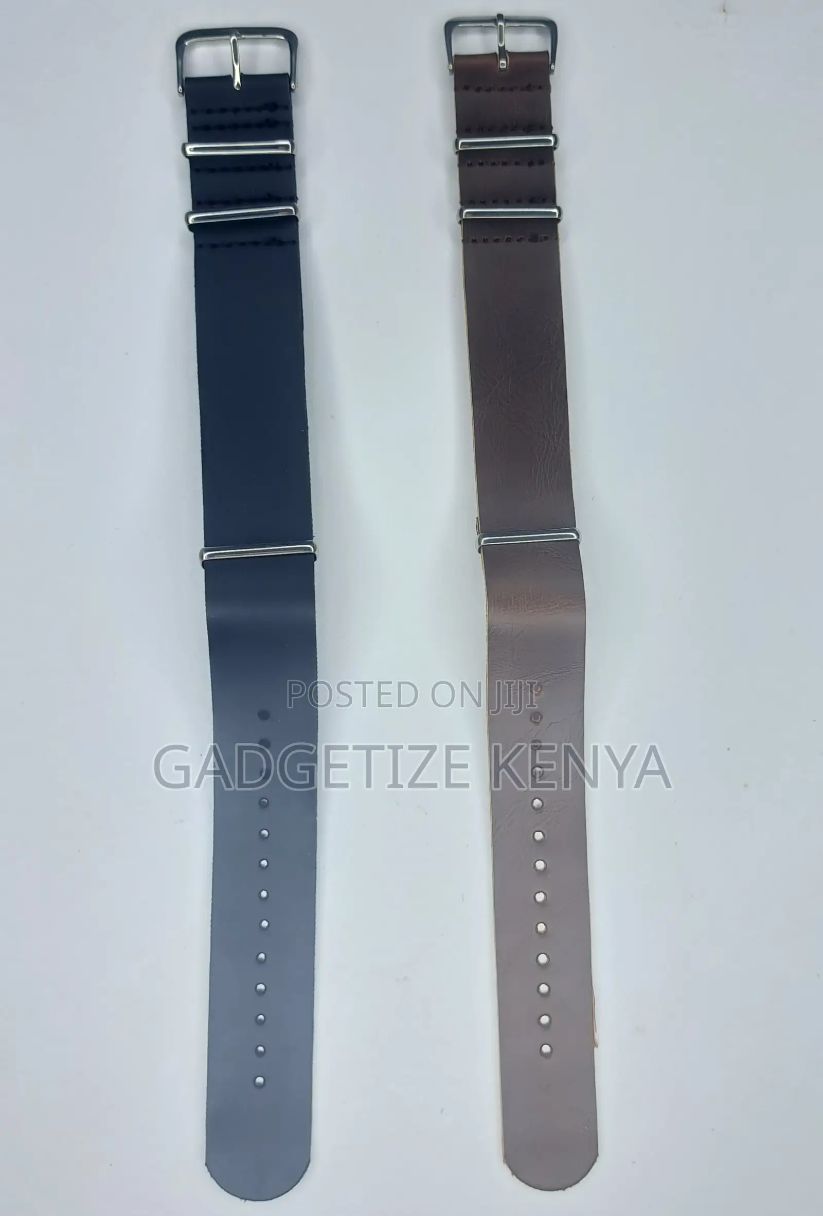 Leather Wrist Watch Strap With Stainless Steel Pin Buckle