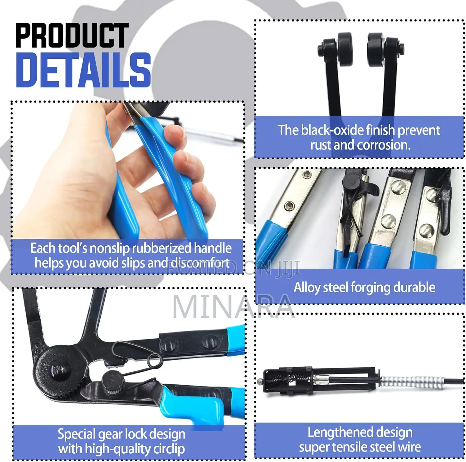 9 Pcs, Automotive Hose Clamp Pliers Set Fuel,Oil,Water Hose Removal