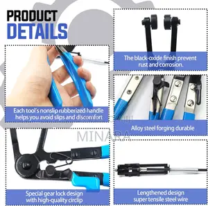 9 Pcs, Automotive Hose Clamp Pliers Set Fuel,Oil,Water Hose Removal