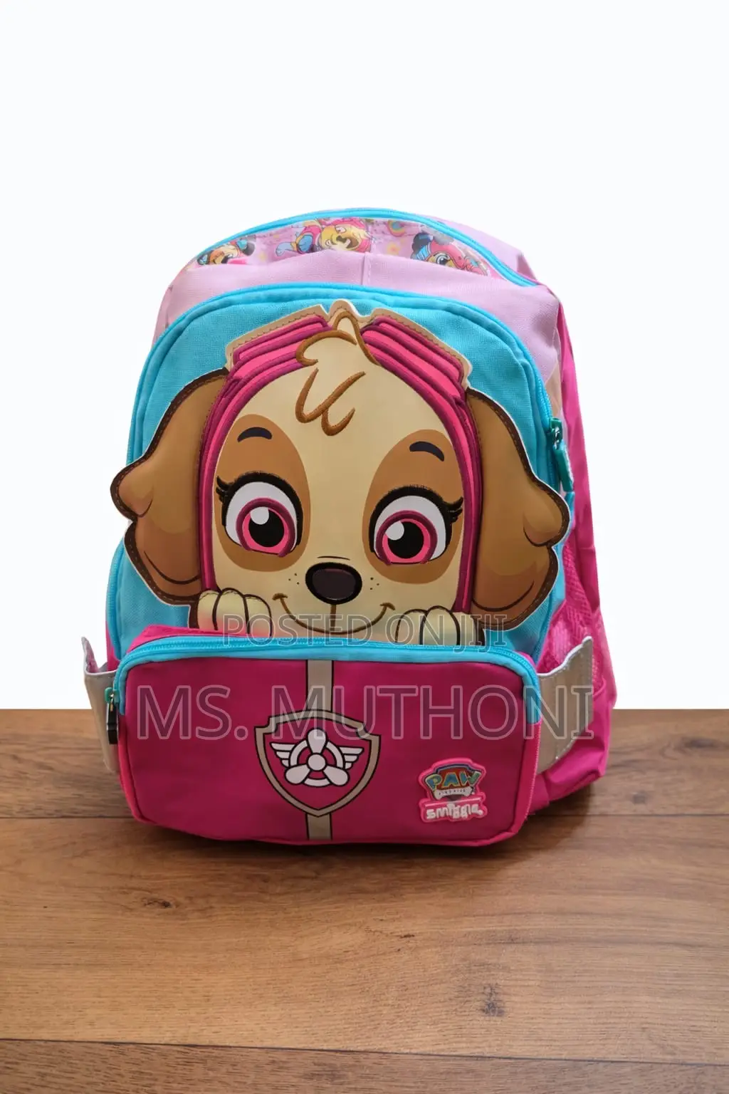 Pink Smiggle Paw Patrol Teeny Tiny Character Backpack Featuring Skye