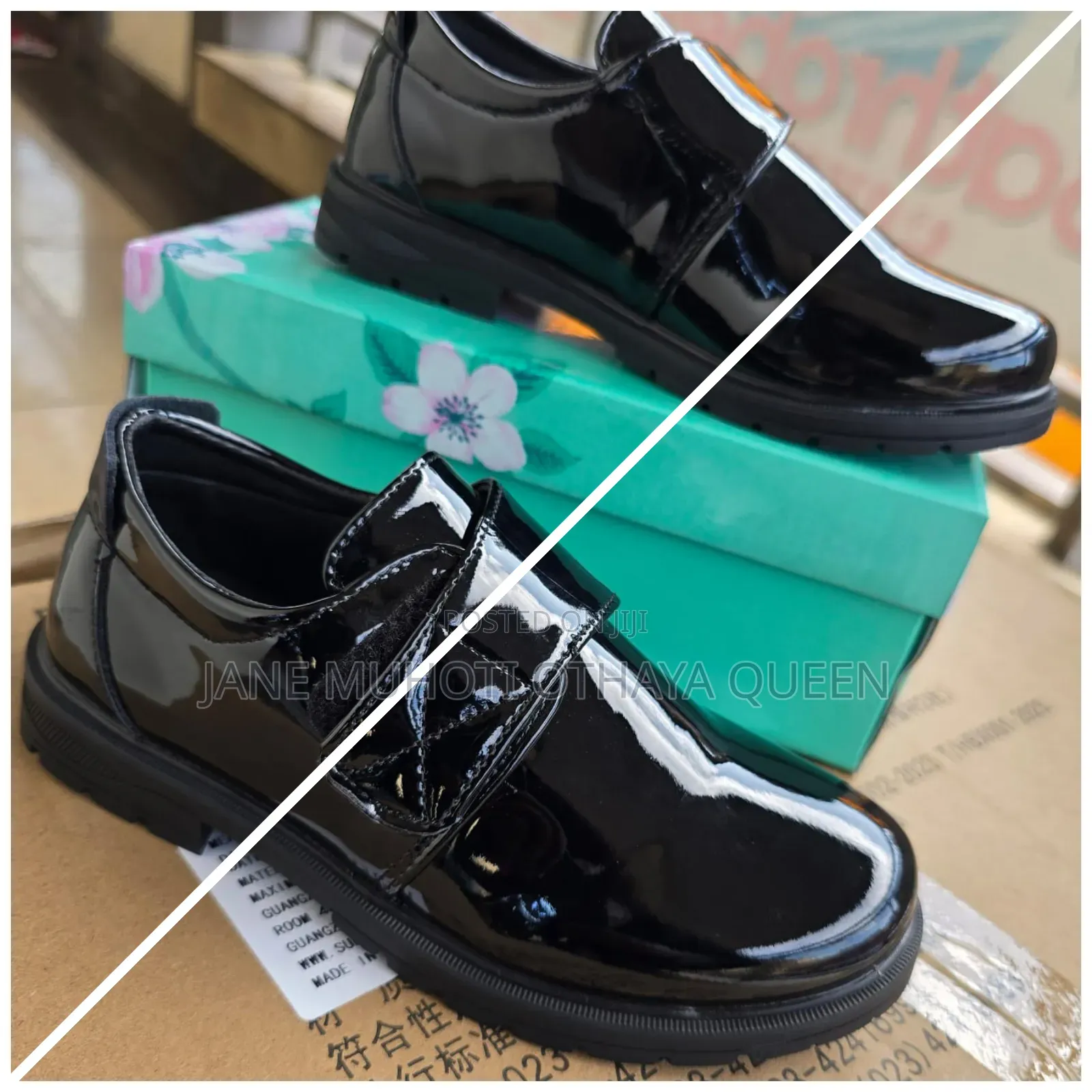 Boys High-Quality Black Wipe and Go School Shoes