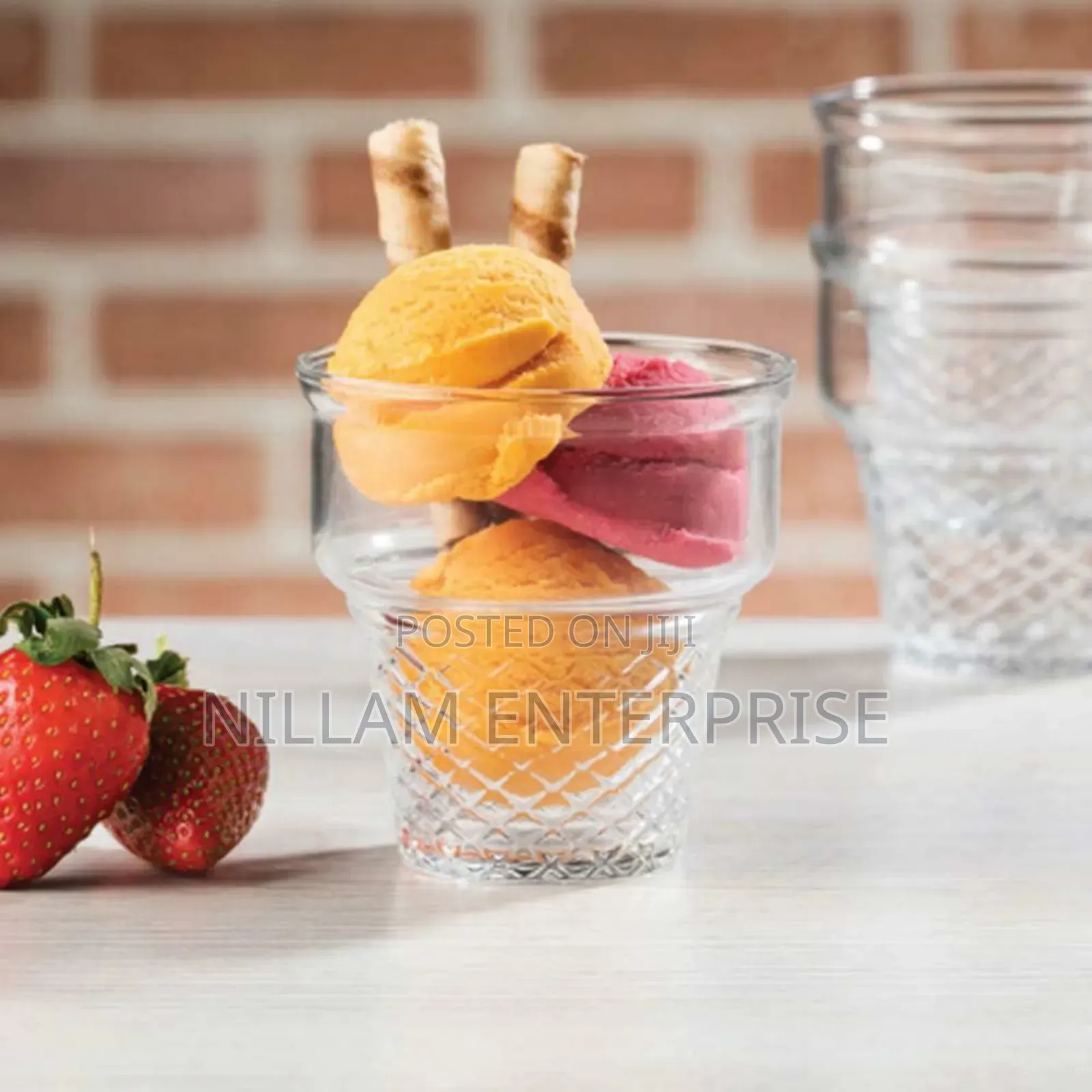 *Set of 3 Pasabahce Minicornet Ice Cream Cup
