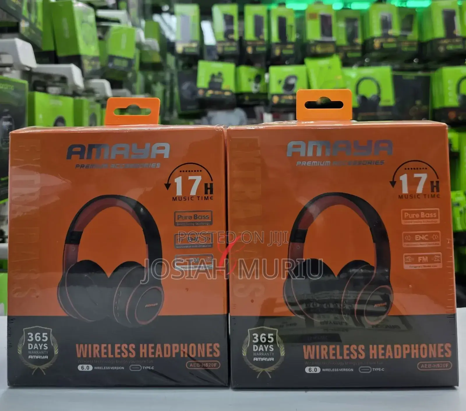 ;*
Amaya Aeb-H520f *Enc* Pure Bass Wireless Headphones