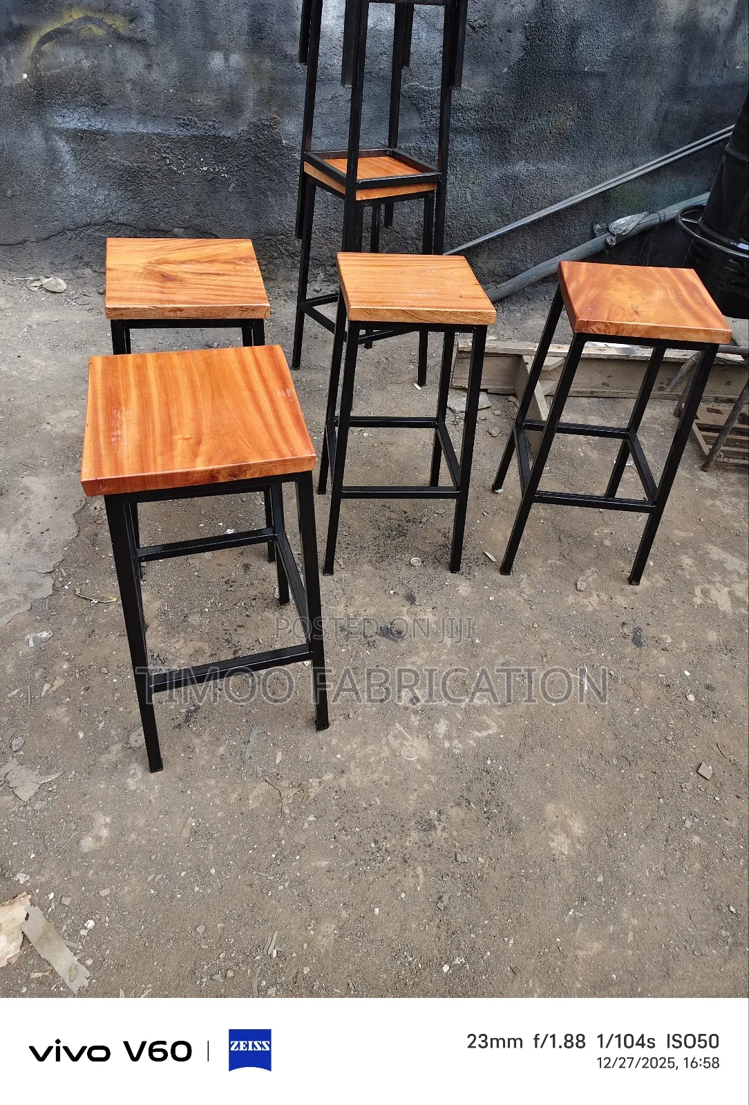 High Stools With Hardwood Seats