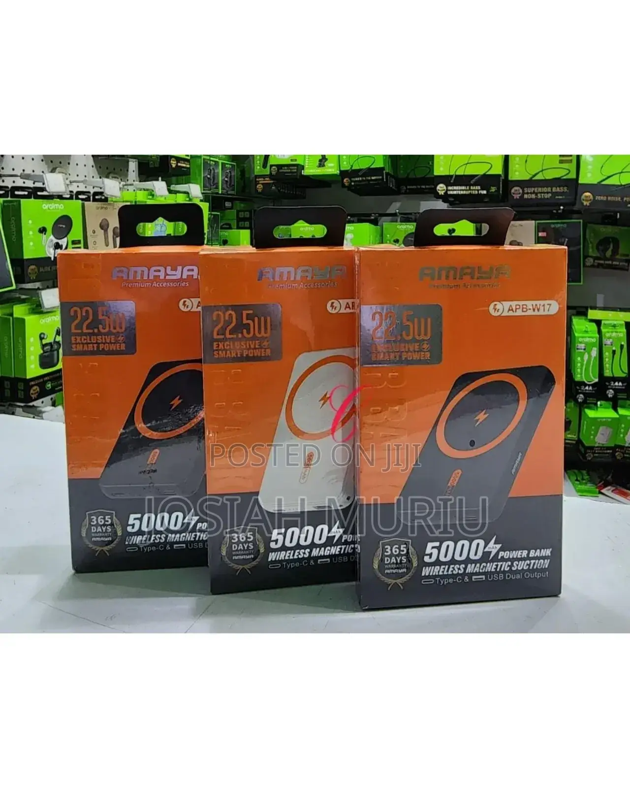 Amaya Apb-W17 *22.5w* 5000mah *Wireless Magnetic* Suction Power Bank