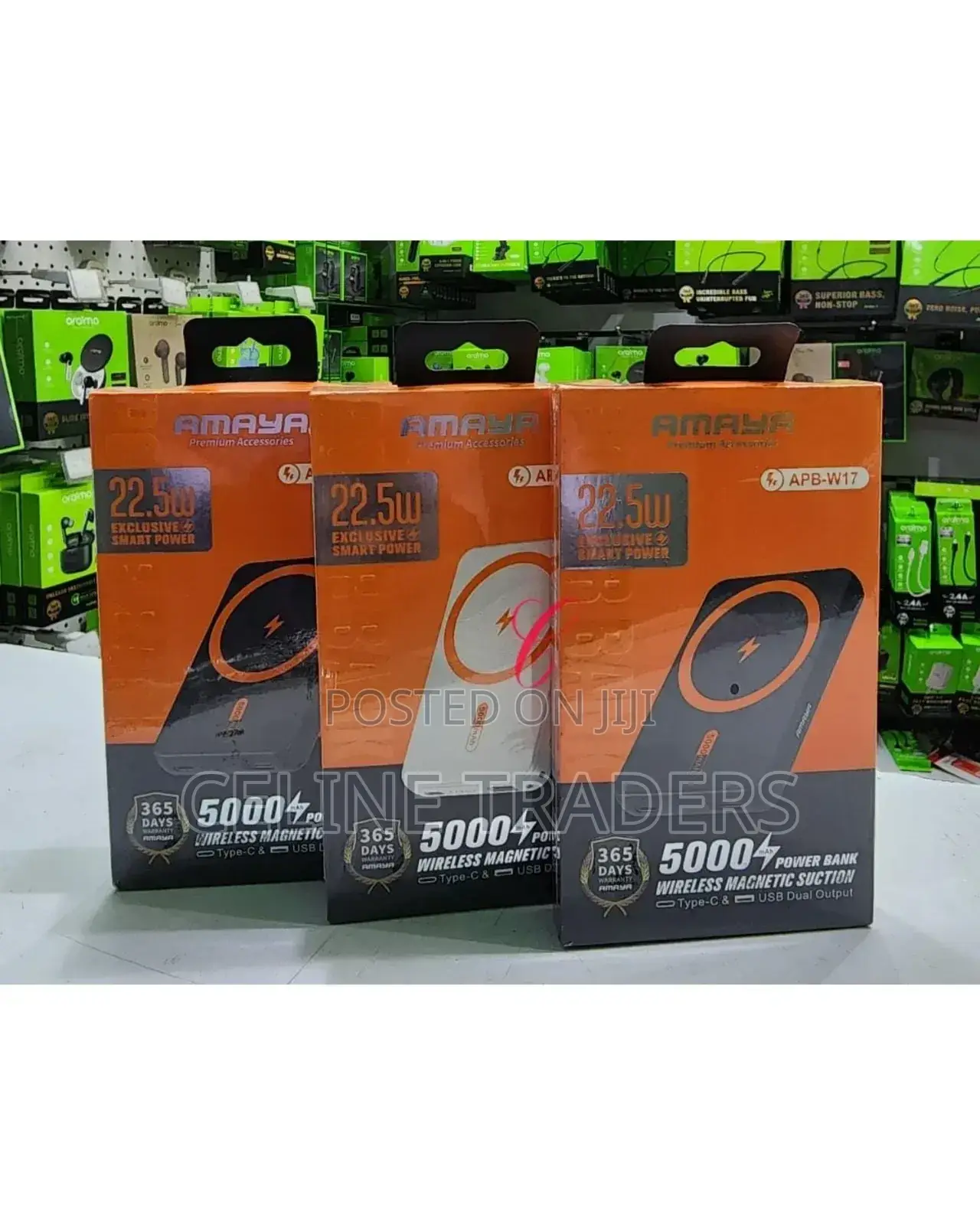 Amaya Apb-W17 *22.5w* 5000mah *Wireless Magnetic* Suction Power Bank