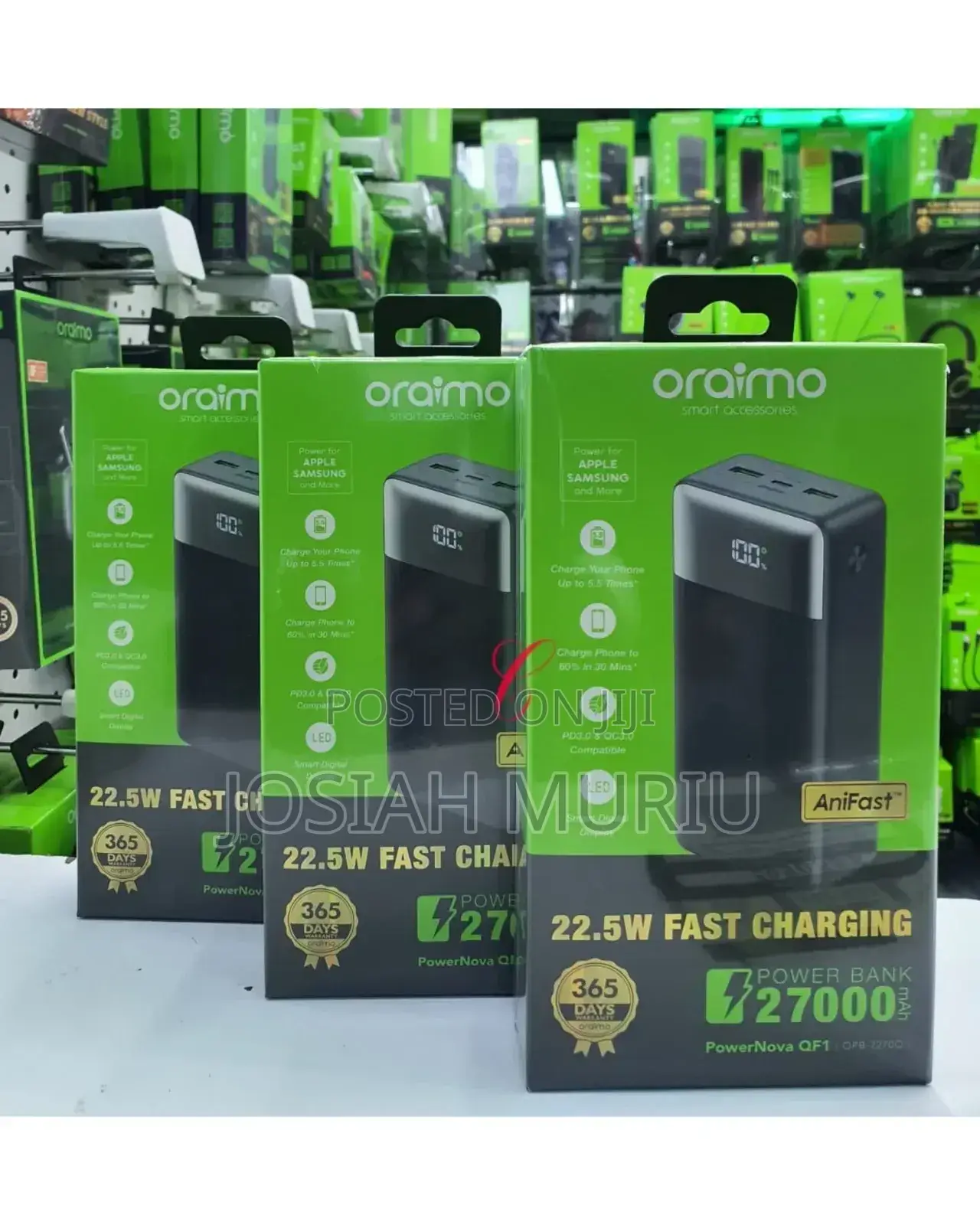 *
Oraimo Powernova Qf1 Opb-7270q *27000mah 22.5w* Power Bank