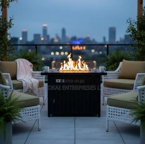 Gazebo Gas Fire Pit Patio Heaters With Glass Table - thumbnail 2