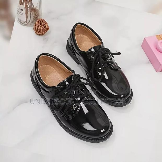 Unisex High-Quality Black Patent Leather School Shoes