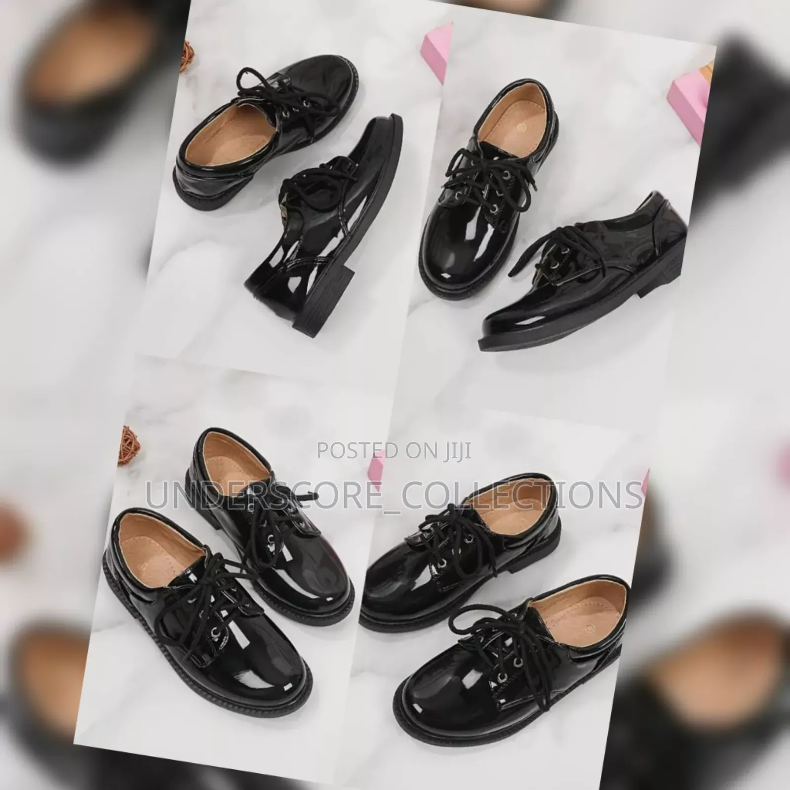 Unisex High-Quality Black Patent Leather School Shoes