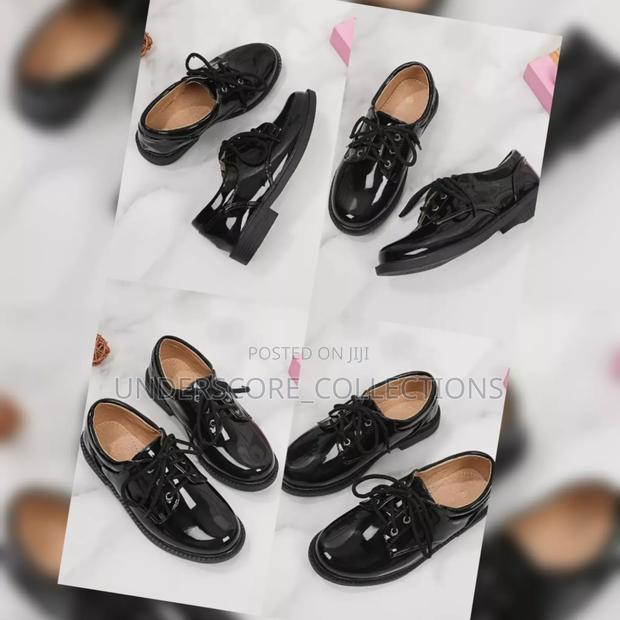 Unisex High-Quality Black Patent Leather School Shoes - thumbnail 2