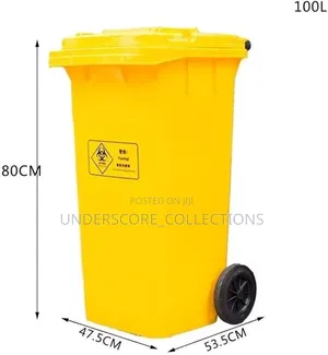 *Big Size Yellow Dustbins With Wheels Only*